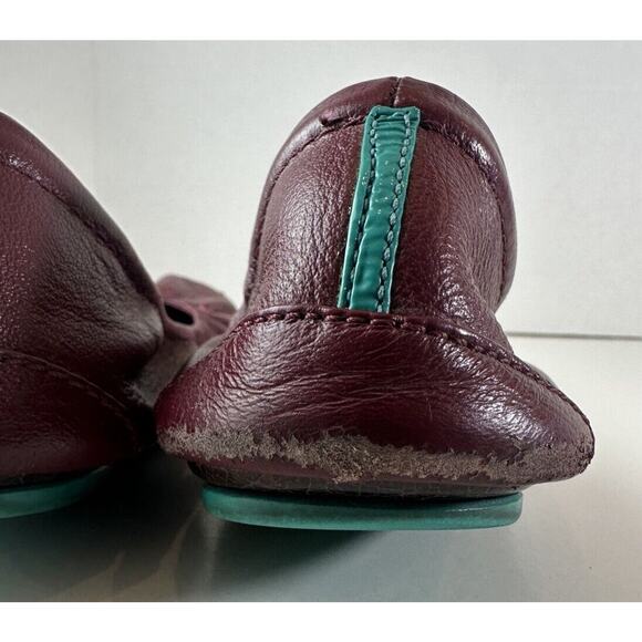 Tieks Burgundy Red Ballet Flats Maroon Leather Slip On Shoes Women's Size 9 - Picture 5 of 15